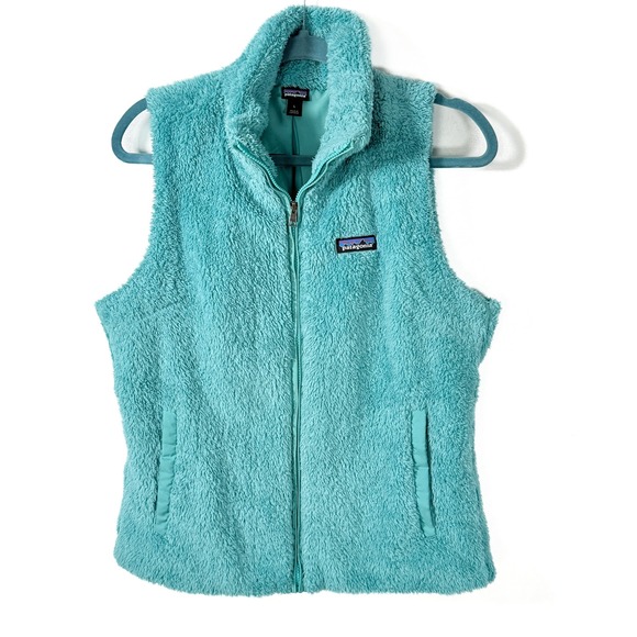 Patagonia Women's Fuzzy Fleece Vest Sleeveless Full Zip Turquoise - Picture 1 of 4